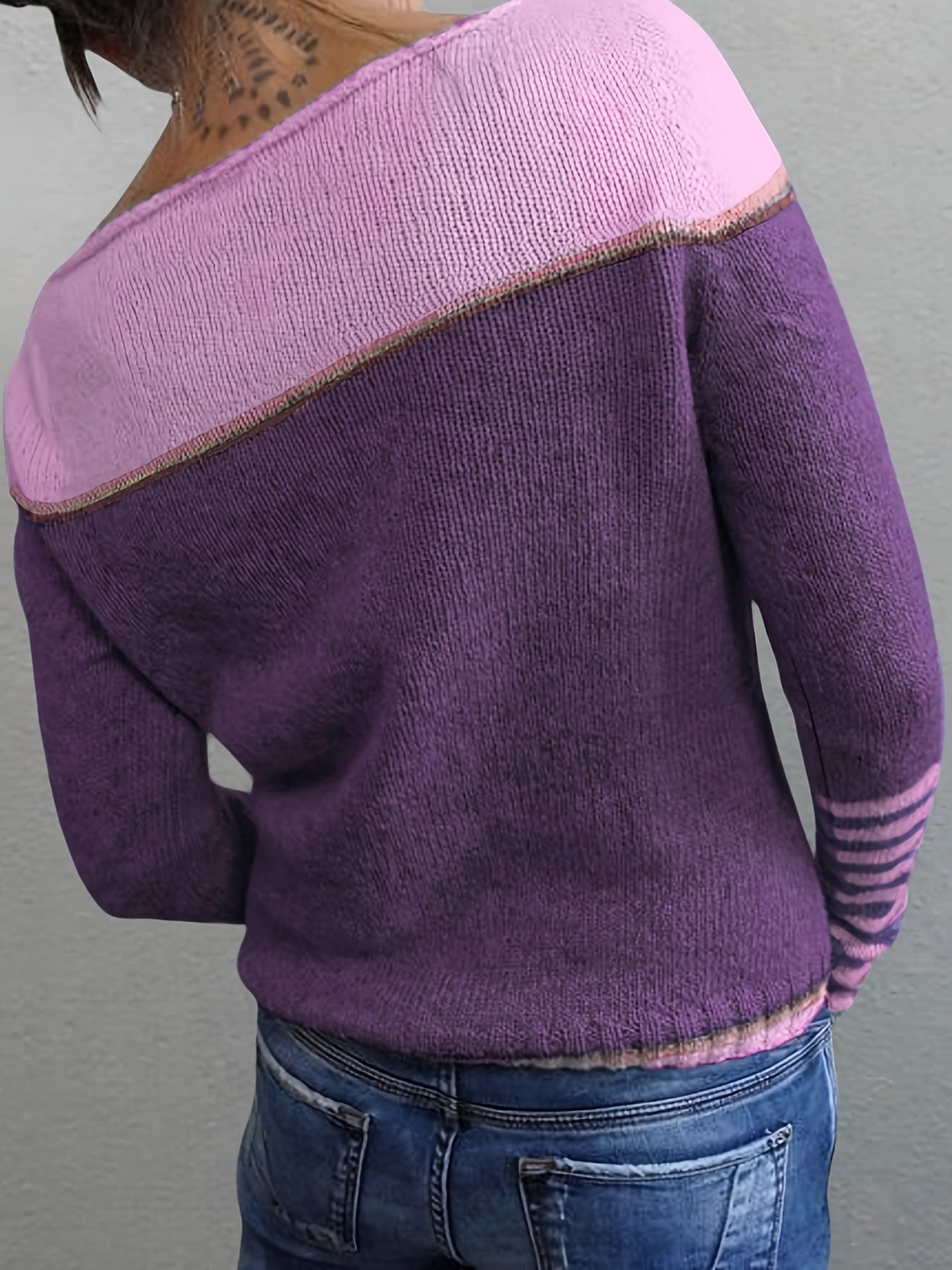 Aino - Stribet Sweater med Lange Ærmer