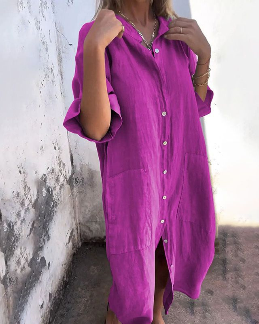 Fenja™ | Ibiza Stil Casual Skjortekjole