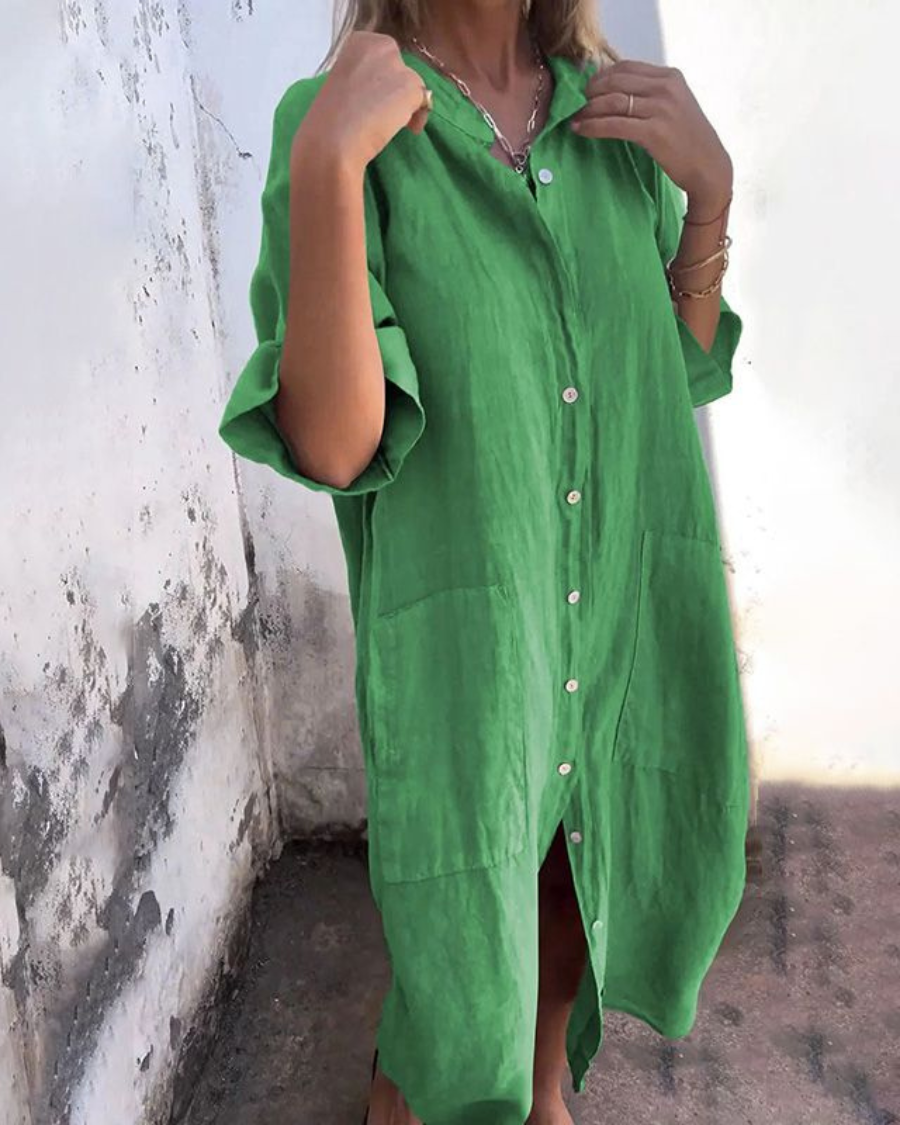 Fenja™ | Ibiza Stil Casual Skjortekjole