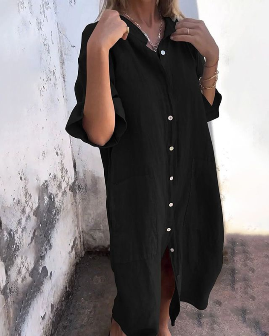 Fenja™ | Ibiza Stil Casual Skjortekjole