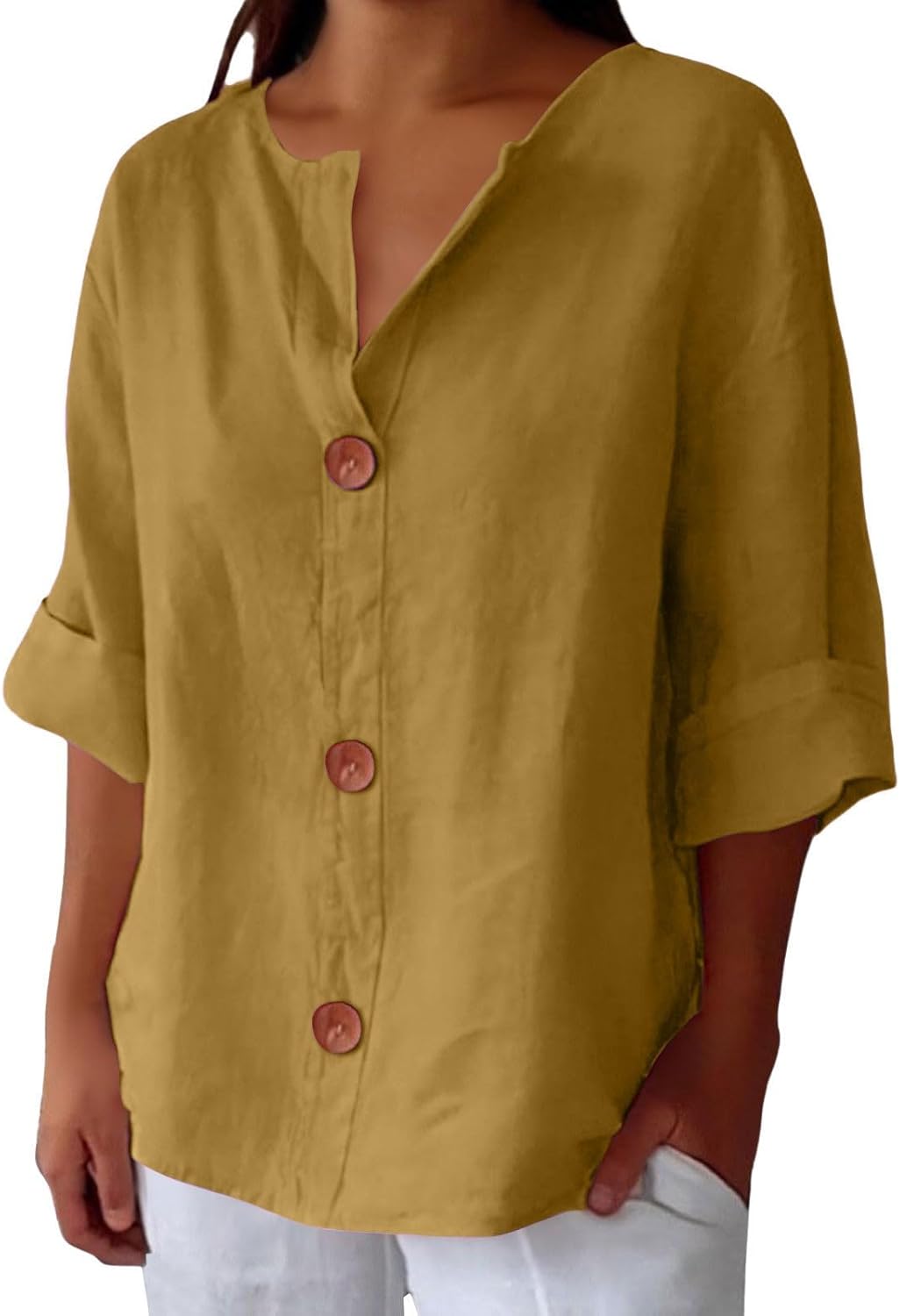 Malin - Linned Bluse i Casual Stil