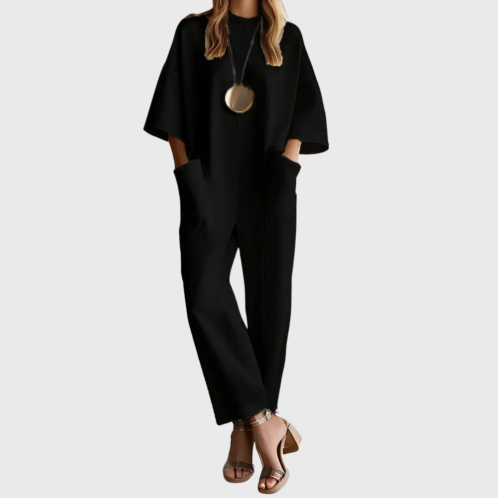 Elegant Jumpsuit med Korte Ærmer