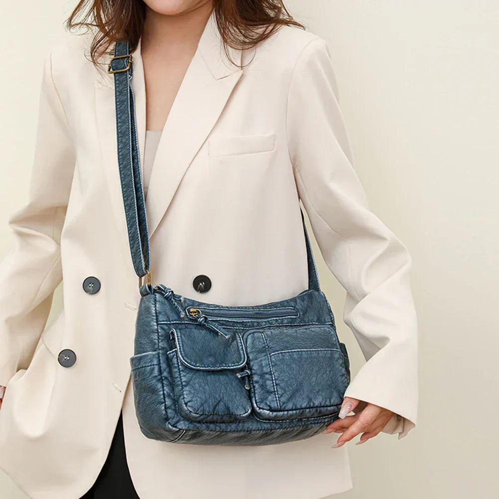 Lena™ | Vintage Luxe skuldertaske med flere lommer