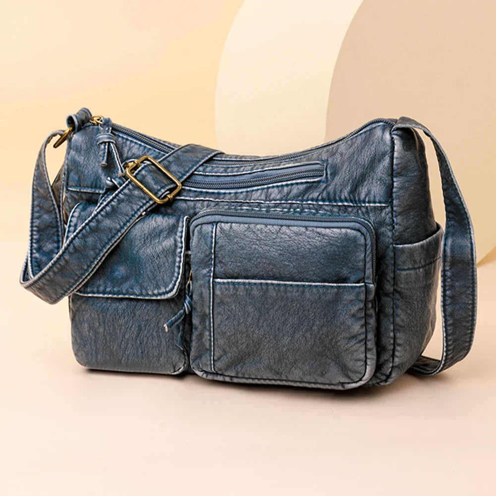 Lena™ | Vintage Luxe skuldertaske med flere lommer