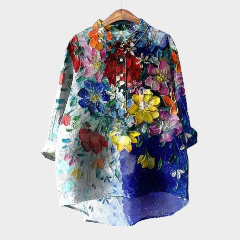 Thea | Oversize Bluse med Blomsterdesign