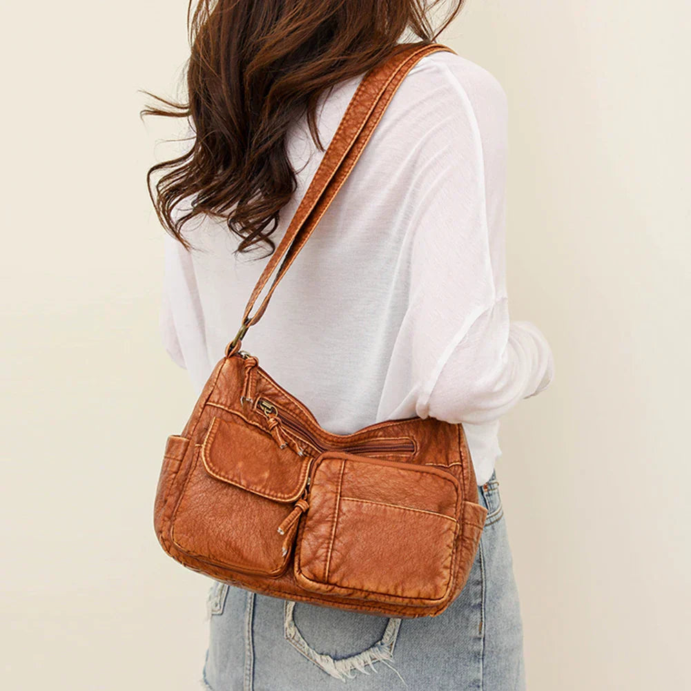 Lena™ | Vintage Luxe skuldertaske med flere lommer