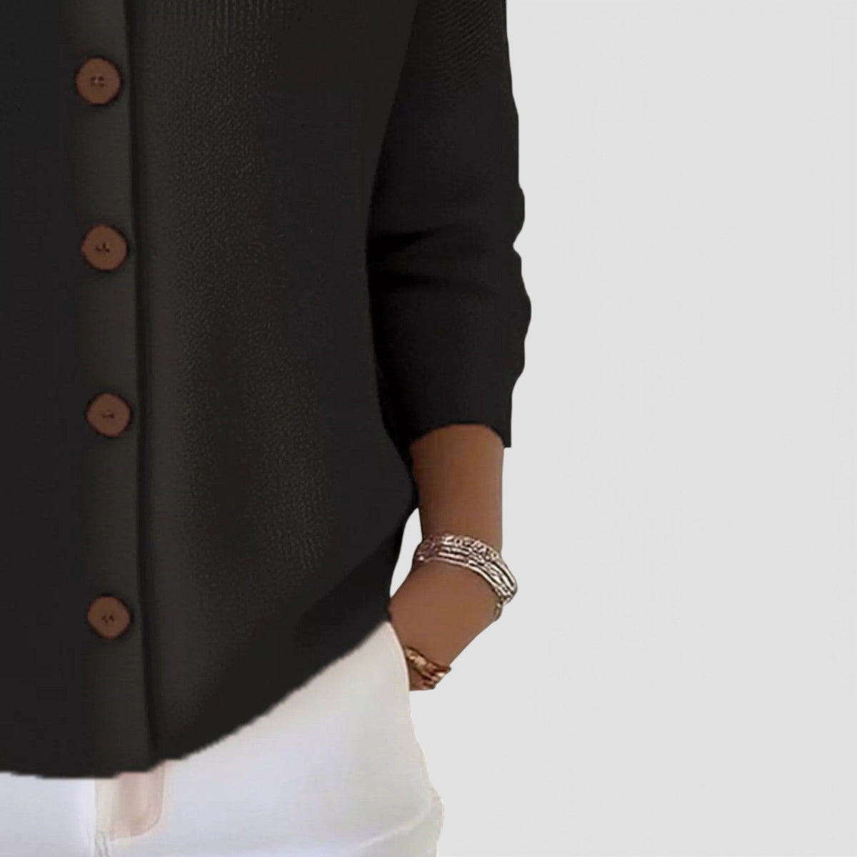 Kirstine | Strikcardigan med krave og knapper – billede 9