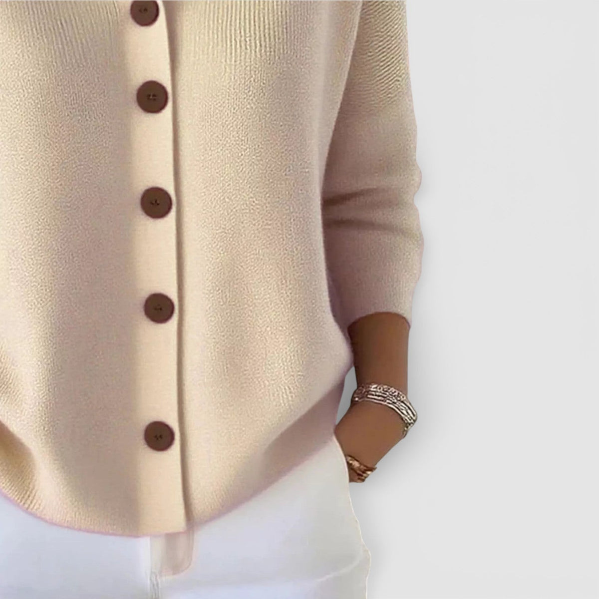 Kirstine | Strikcardigan med krave og knapper – billede 11