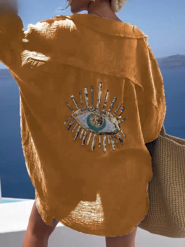 Moa - Skjorte med Nazar-print