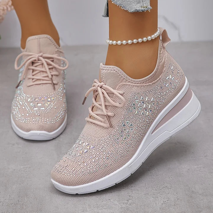 Annika – Ergonomiske sneakers med glitrende rhinsten