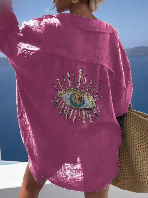 Moa - Skjorte med Nazar-print