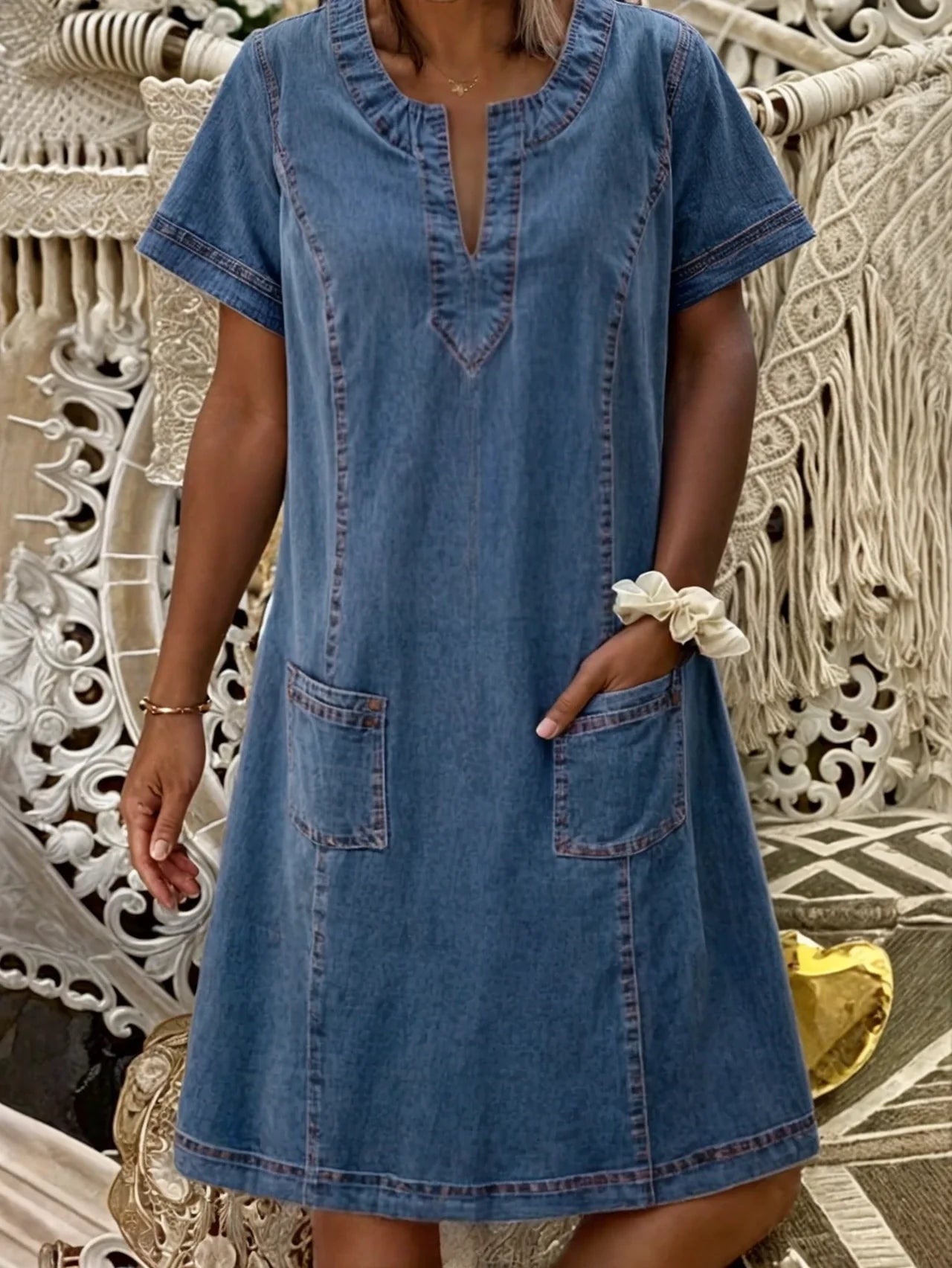 Sonya® | Blød Denim Kjole