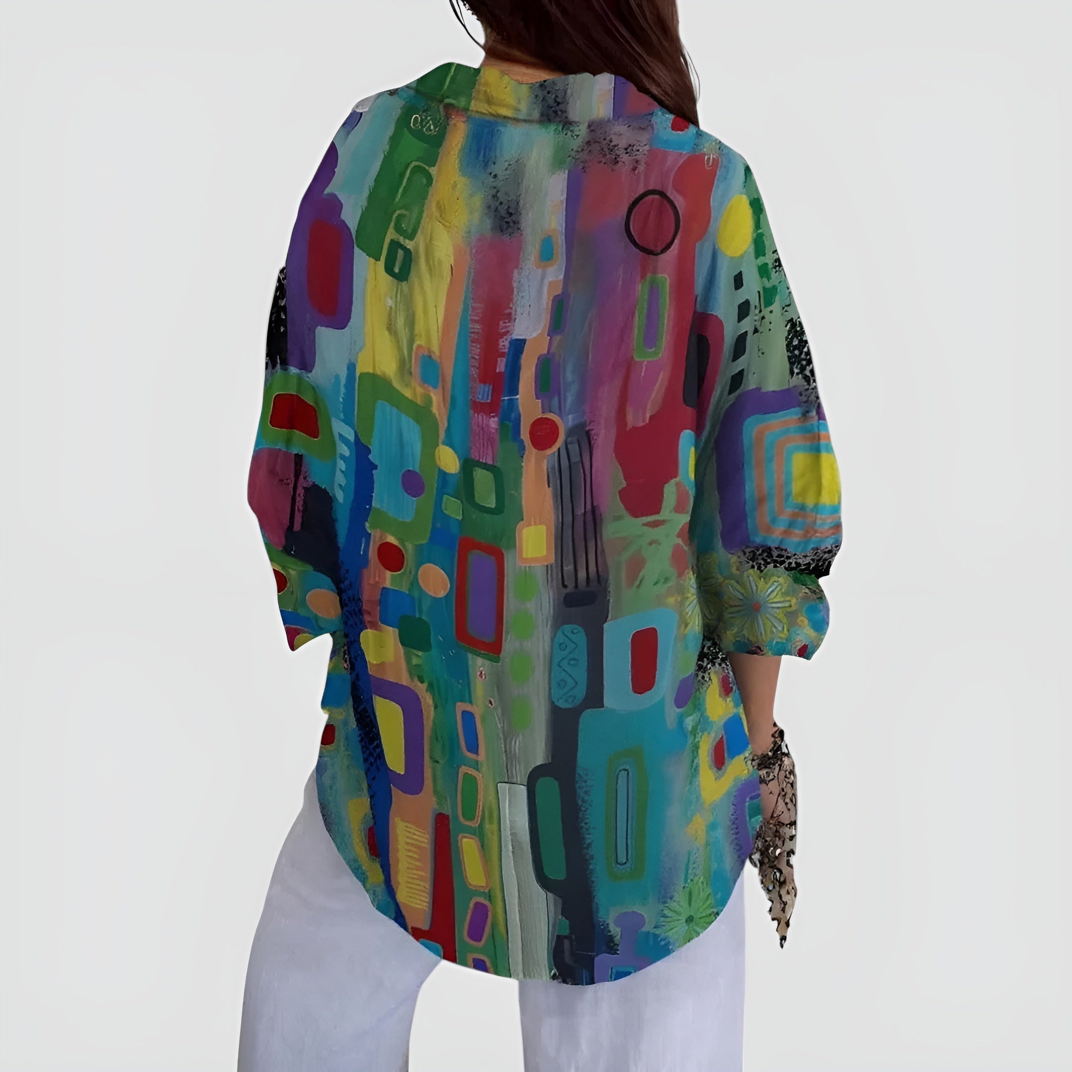 Katrine | Bluse med geometrisk mønster