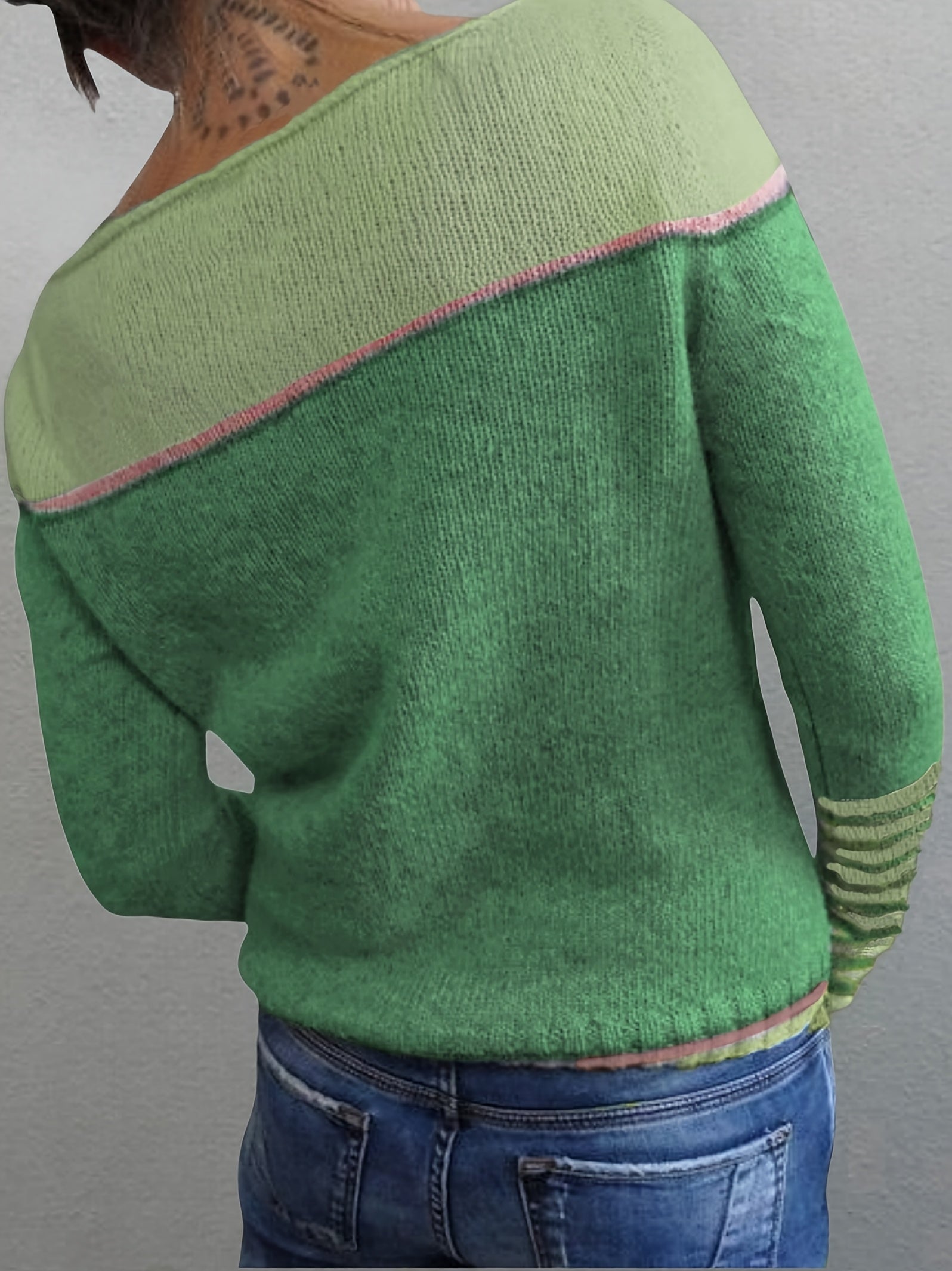 Aino - Stribet Sweater med Lange Ærmer