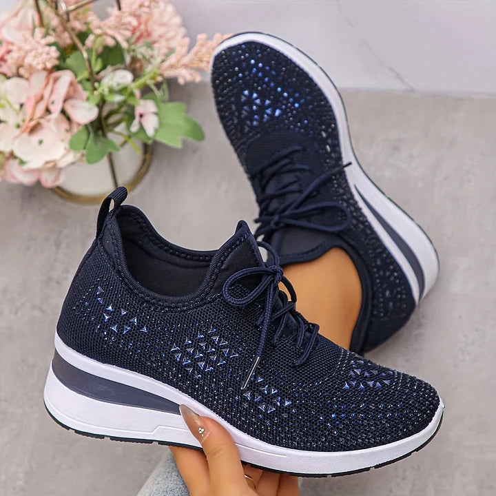 Annika – Orthopædiske sneakers med glitrende rhinsten