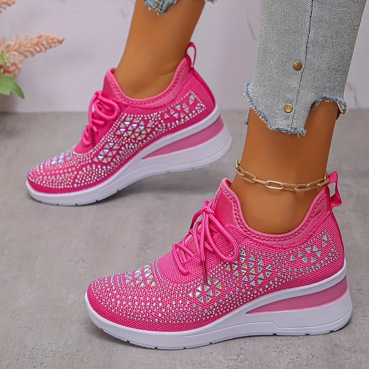 Annika – Orthopædiske sneakers med glitrende rhinsten