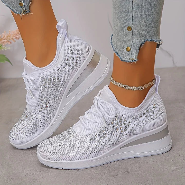 Annika – Orthopædiske sneakers med glitrende rhinsten