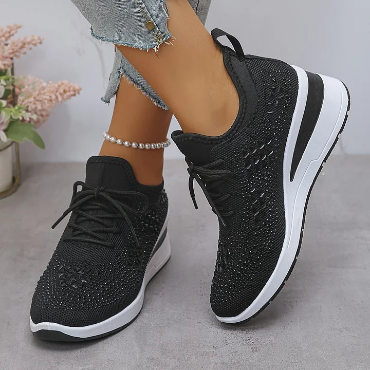 Annika – Orthopædiske sneakers med glitrende rhinsten