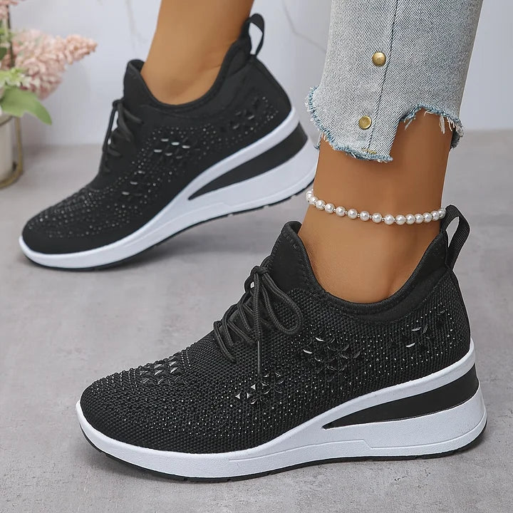 Annika – Orthopædiske sneakers med glitrende rhinsten