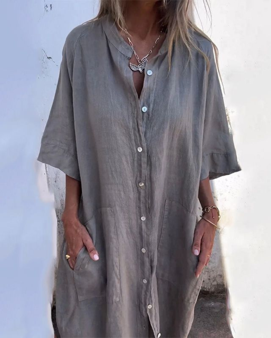 Fenja™ | Ibiza Stil Casual Skjortekjole