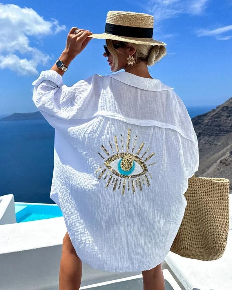 Moa - Skjorte med Nazar-print