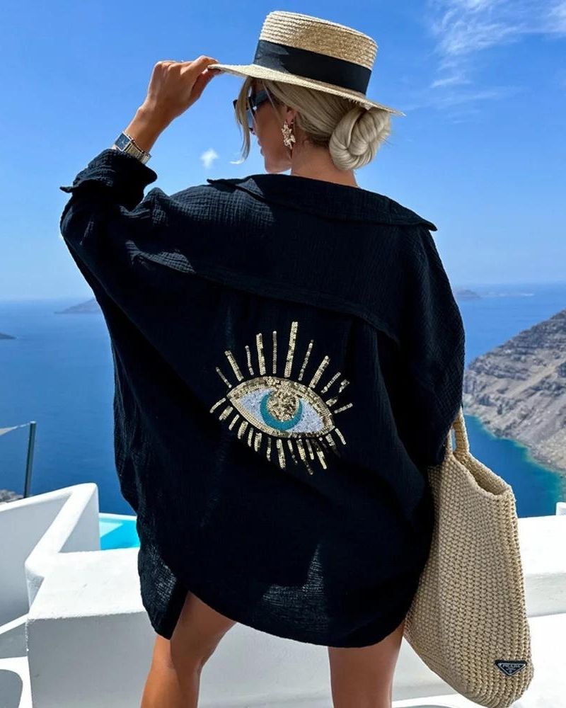 Moa - Skjorte med Nazar-print