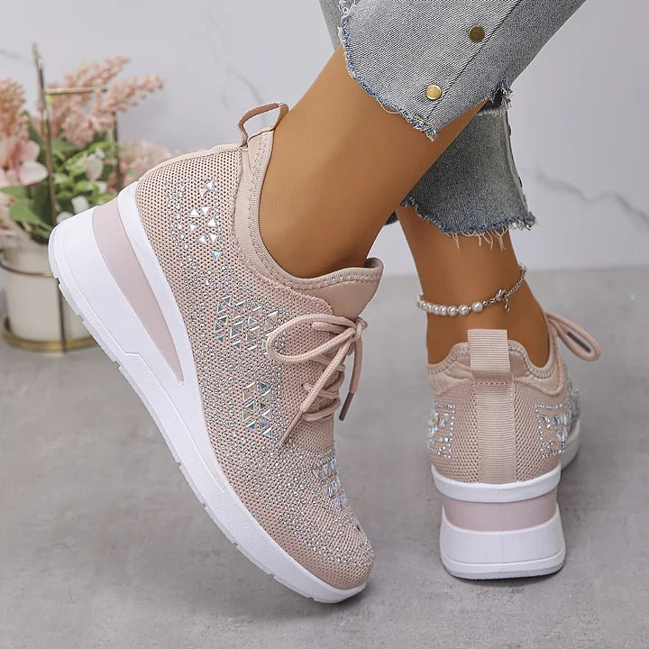 Annika – Orthopædiske sneakers med glitrende rhinsten