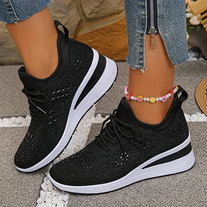 Annika – Orthopædiske sneakers med glitrende rhinsten