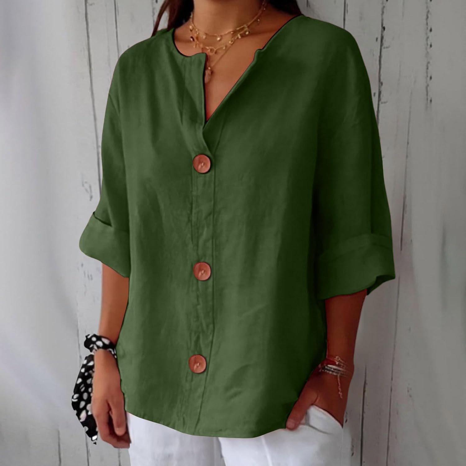 Malin - Linned Bluse i Casual Stil