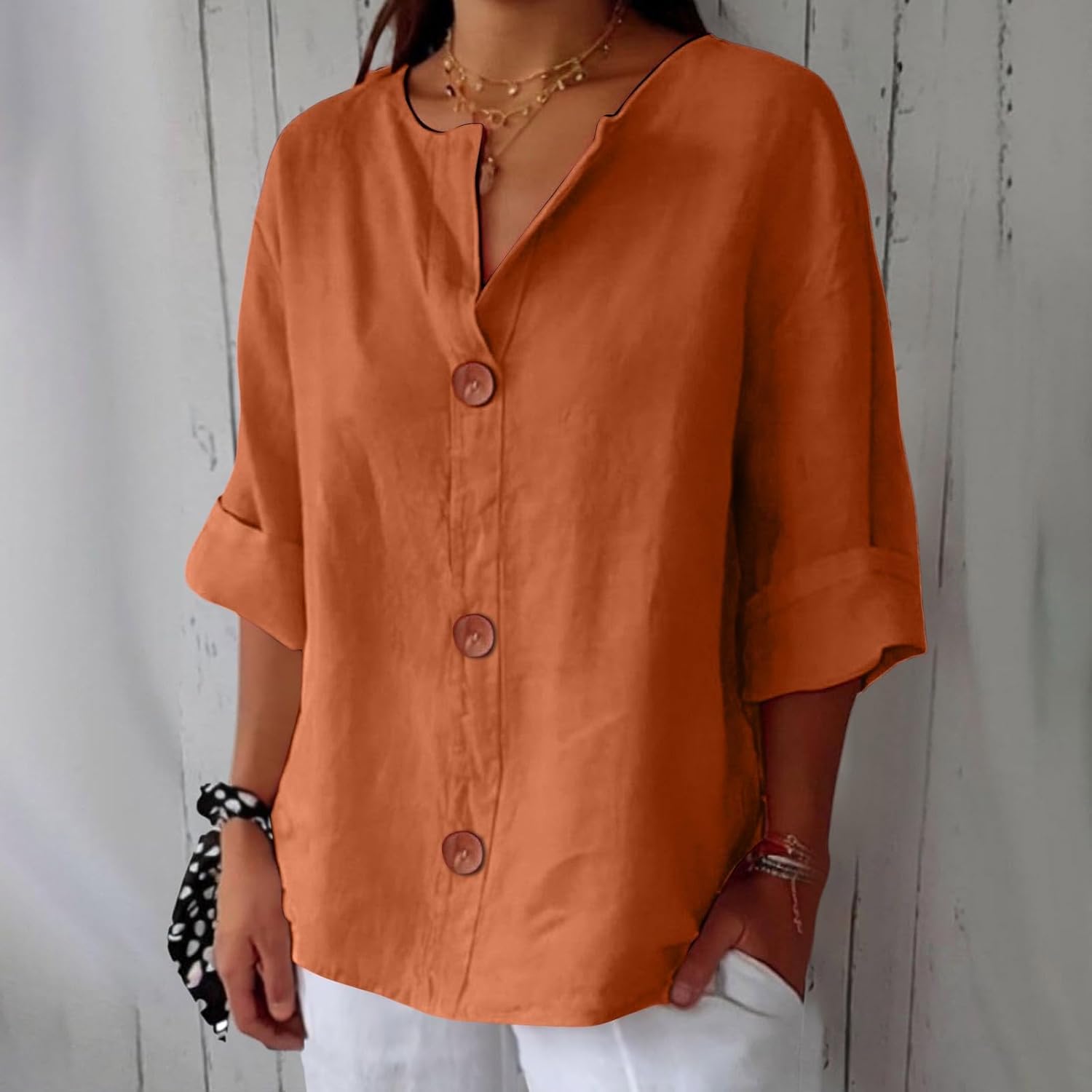 Malin - Linned Bluse i Casual Stil