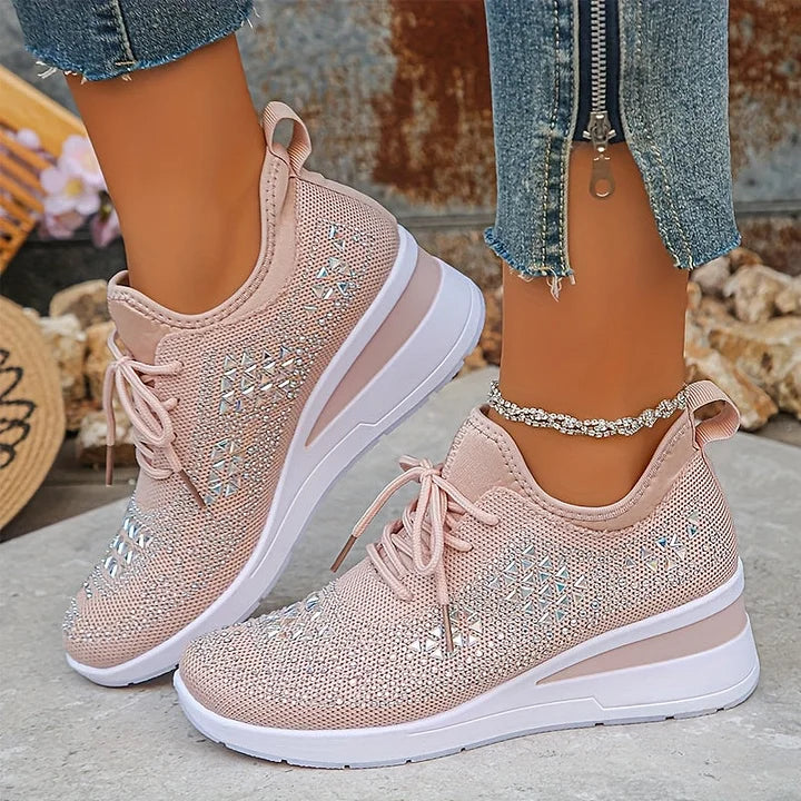Annika – Orthopædiske sneakers med glitrende rhinsten