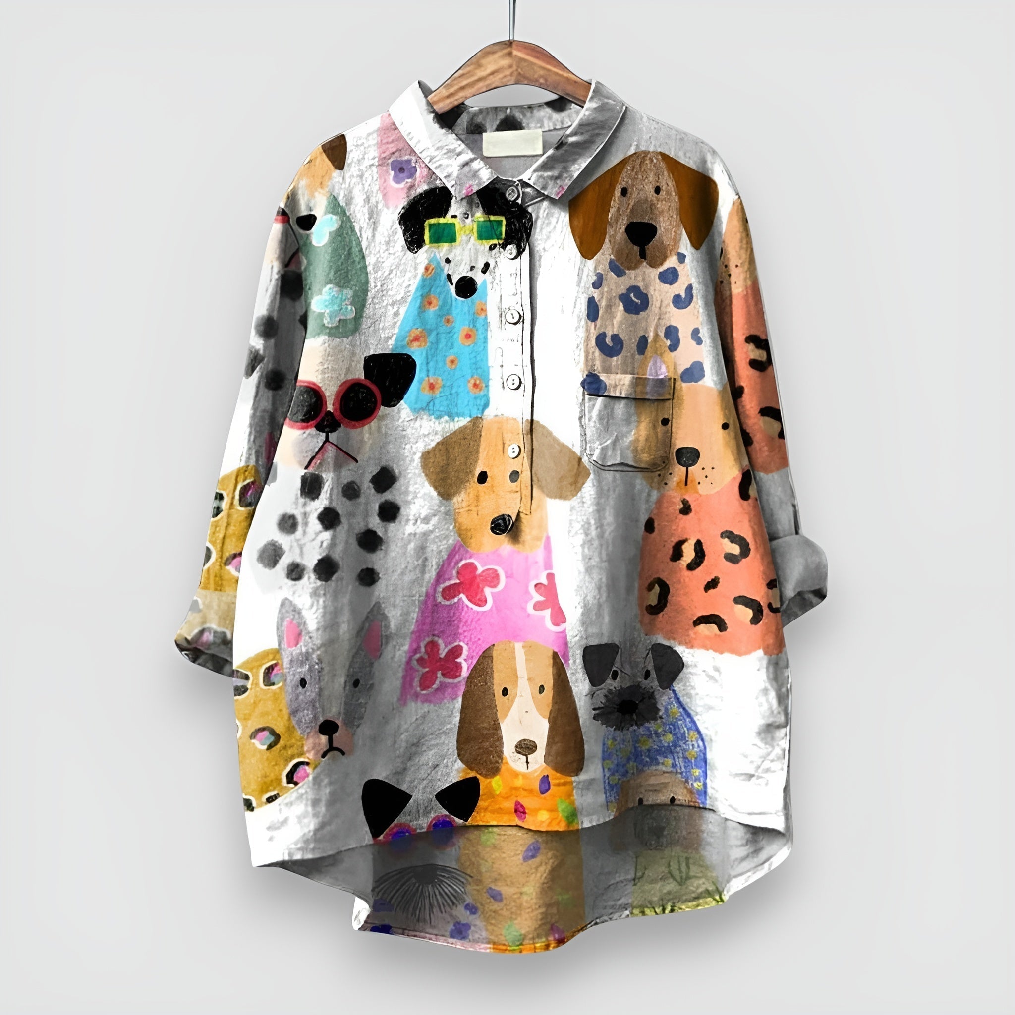 Rikke | Elegant Bluse med Kunstnerisk Print