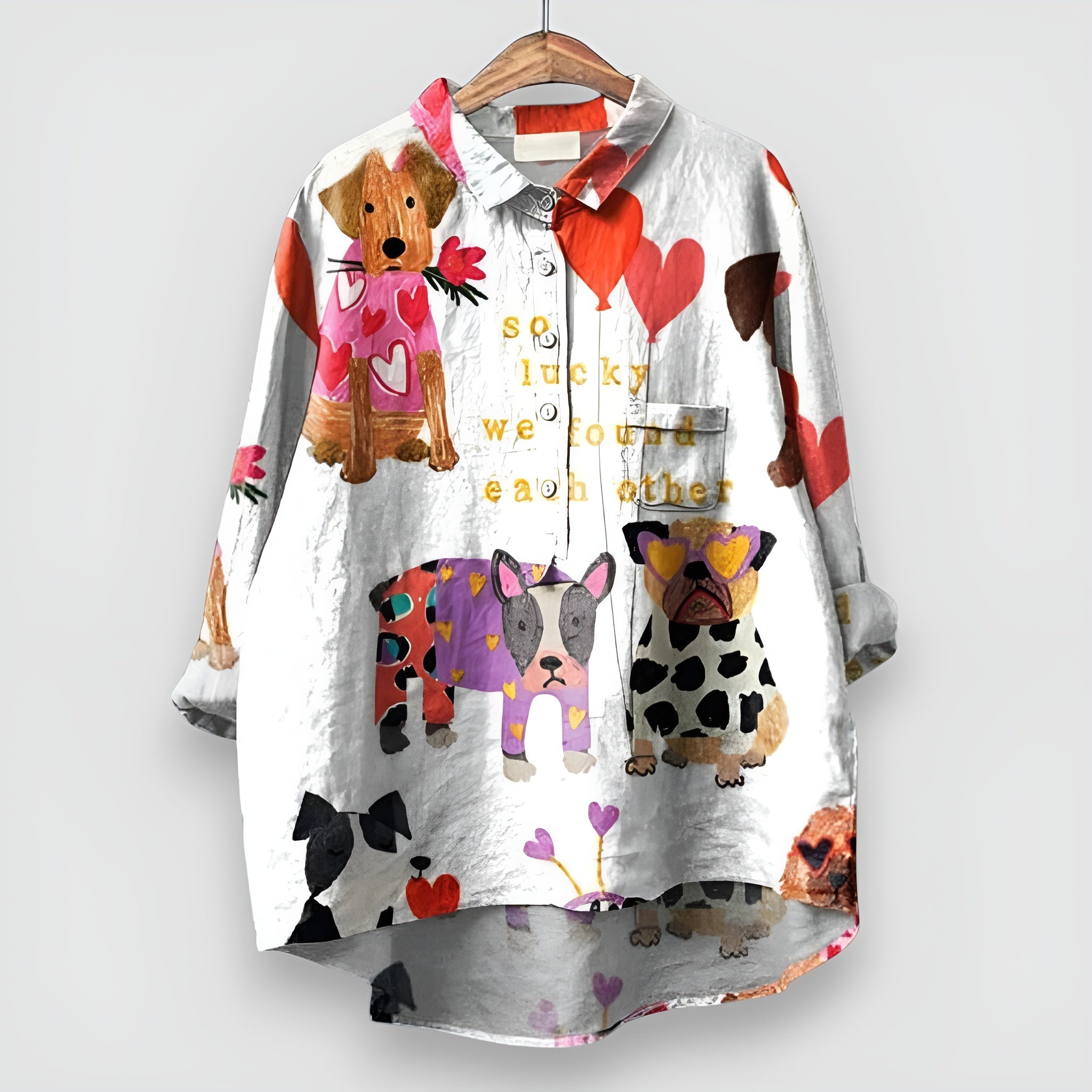 Rikke | Elegant Bluse med Kunstnerisk Print