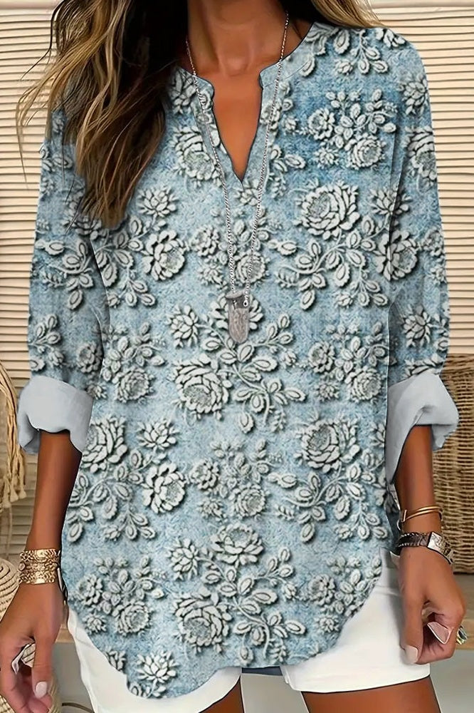 Thyra | bluse med blomsterdetaljer