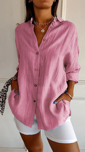 Saskia™ -  Elegant skjorte med plisseret frisure