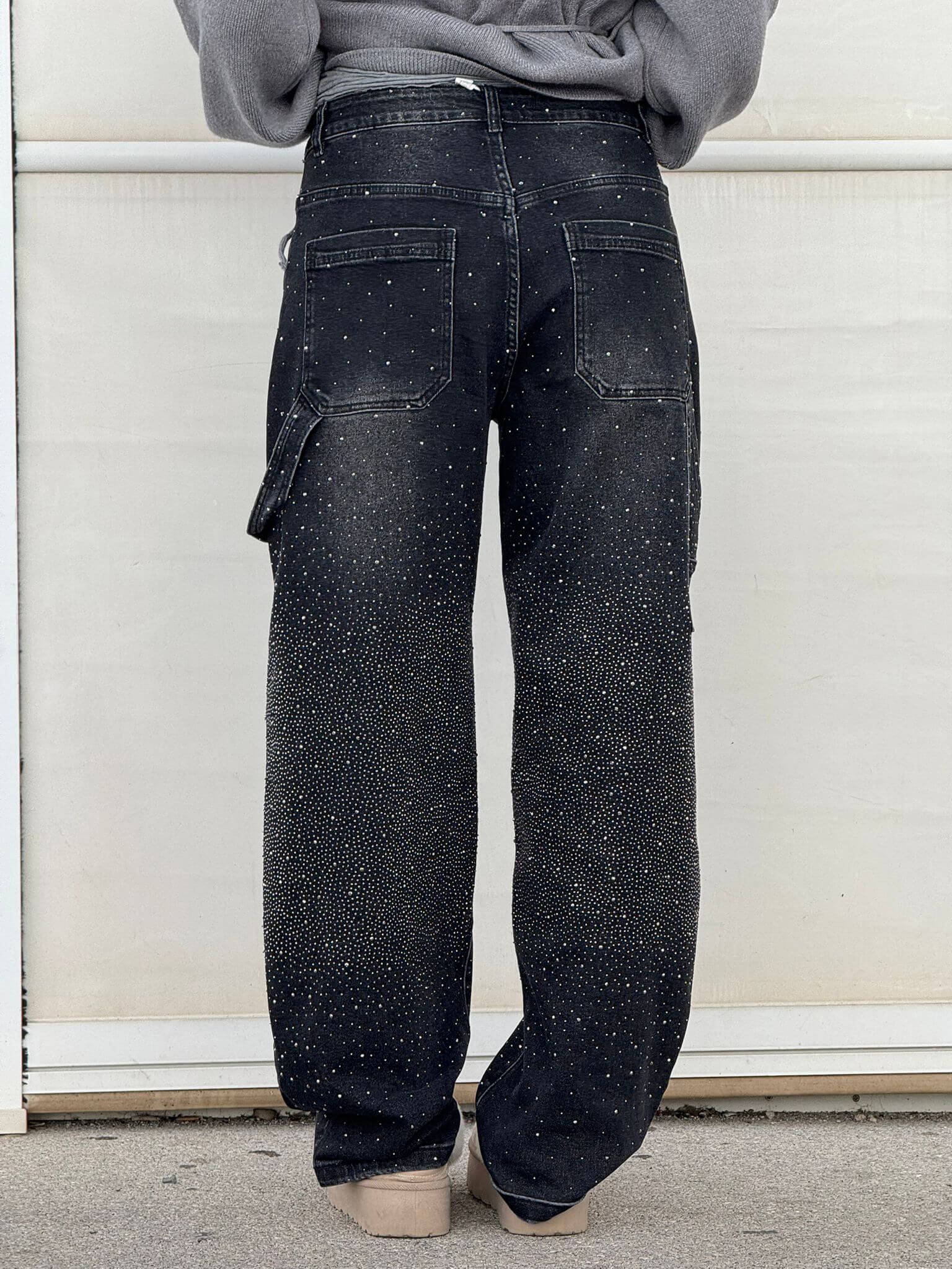 Balloon Jeans med Skinnende Detaljer – Trendy og Komfortable