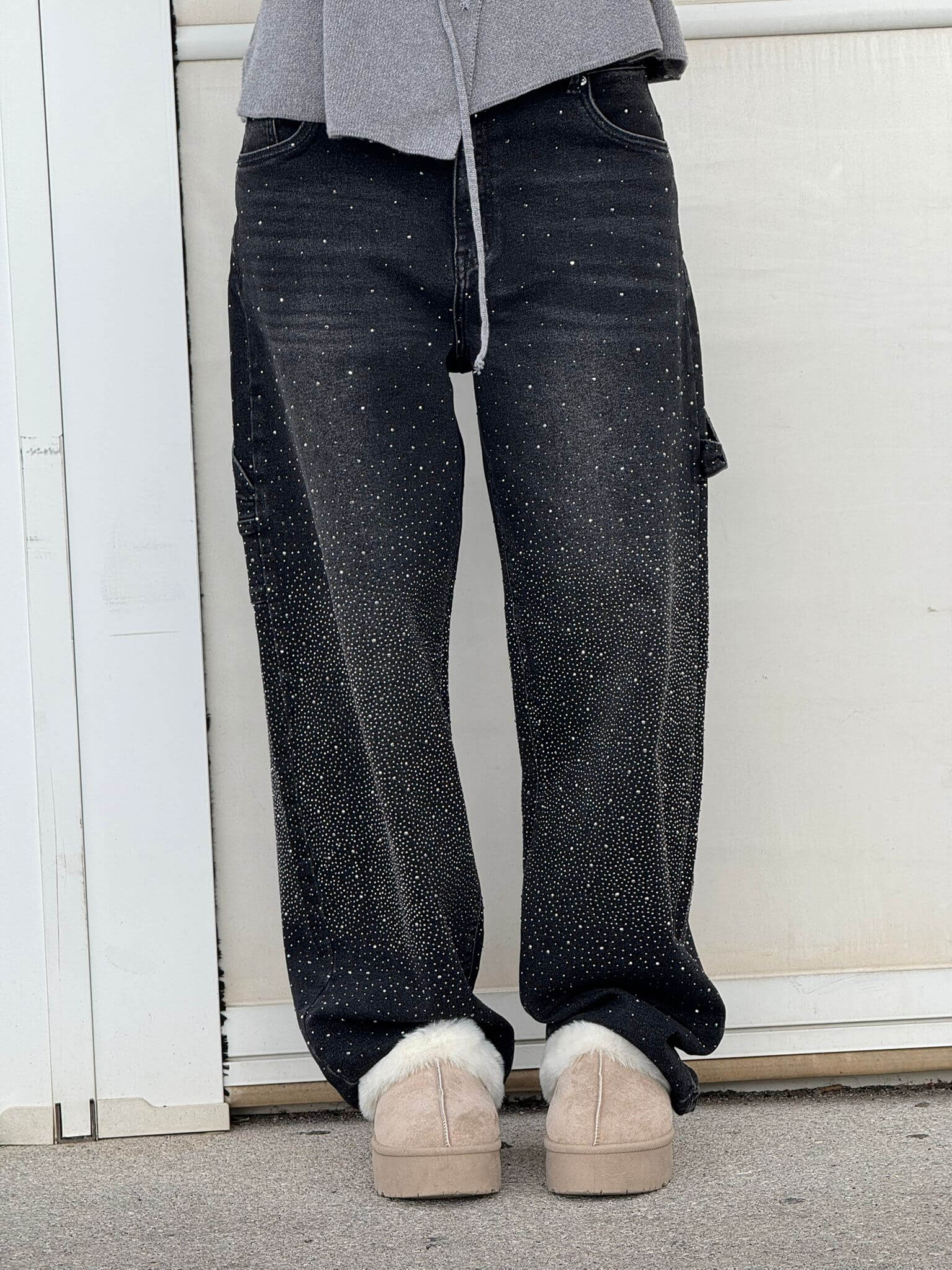 Balloon Jeans med Skinnende Detaljer – Trendy og Komfortable