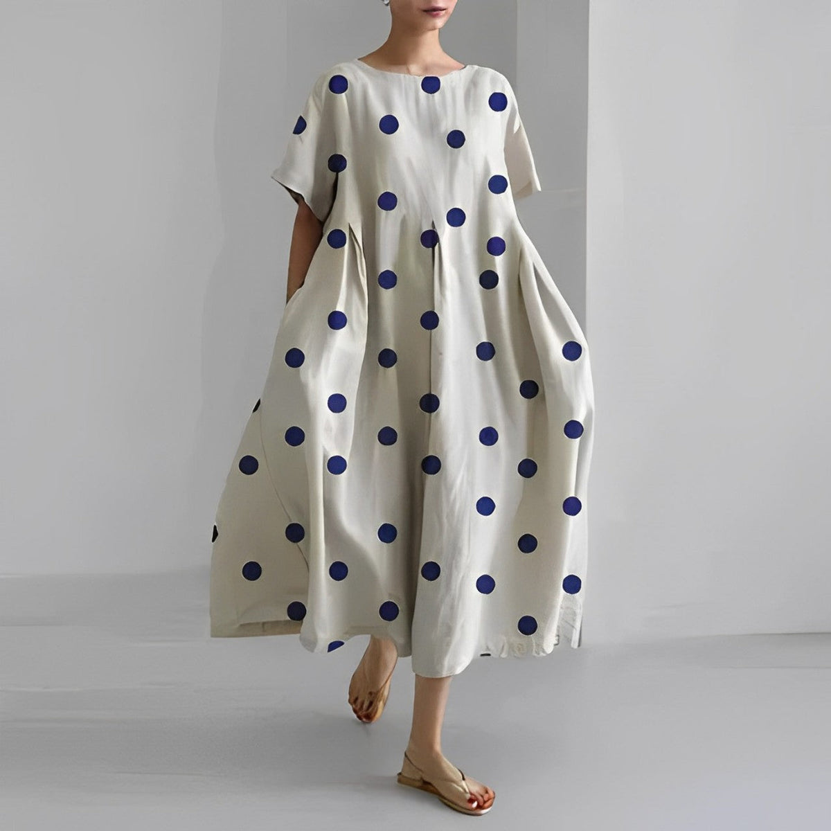Sofie – Boho-blomstret kjole – Løstsiddende kjole
