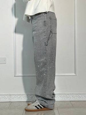 Balloon Jeans med Skinnende Detaljer – Trendy og Komfortable