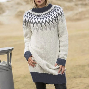 Arianna | Langærmet midi-printet sweater