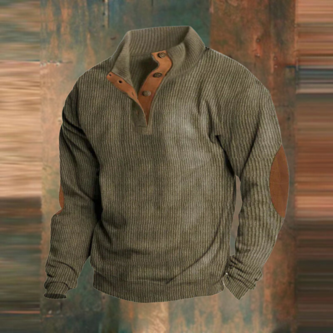 Afslappet sweatshirt med høj krave og lange ærmer