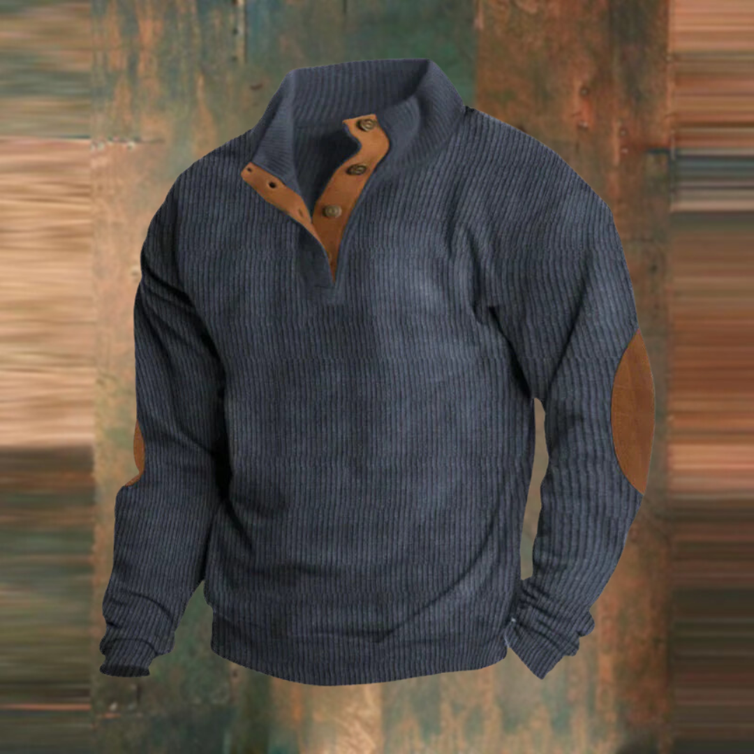 Afslappet sweatshirt med høj krave og lange ærmer