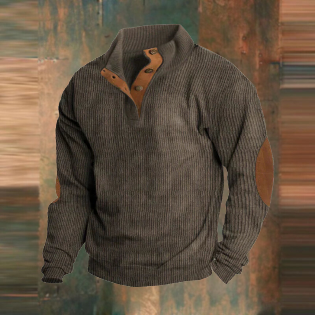 Afslappet sweatshirt med høj krave og lange ærmer