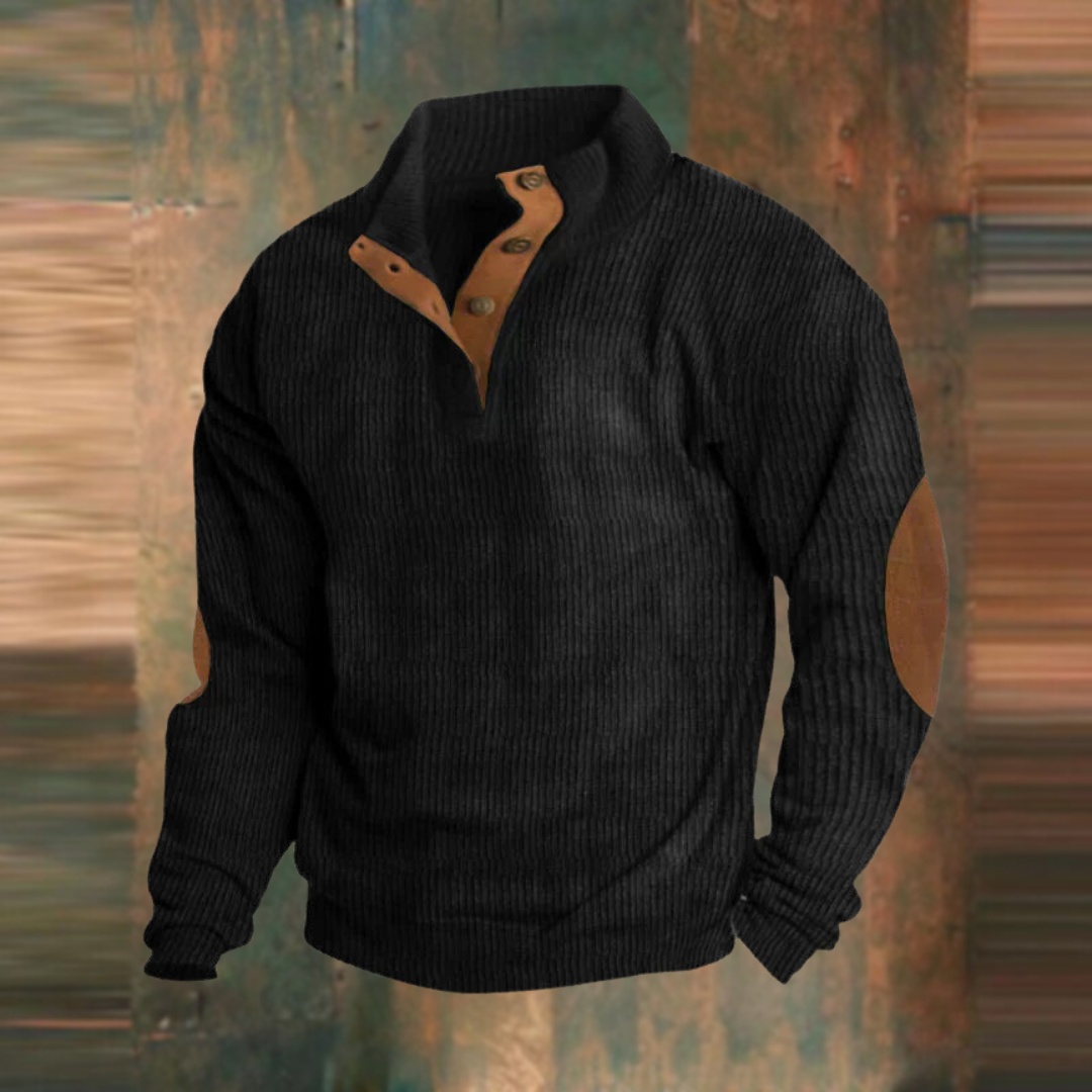 Afslappet sweatshirt med høj krave og lange ærmer