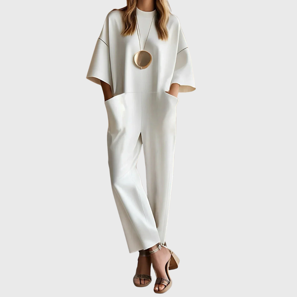 Elegant Jumpsuit med Korte Ærmer