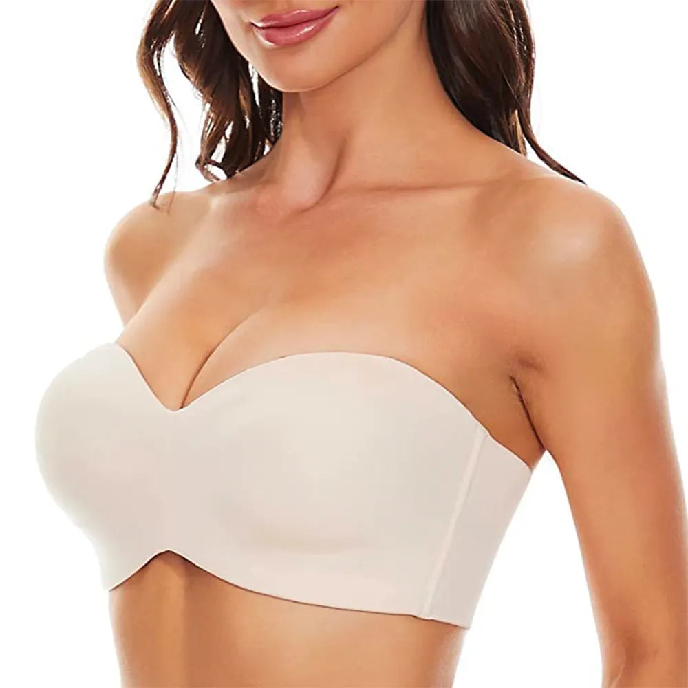 Philippa | Skridsikker, omformelig bandeau-BH i over størrelse