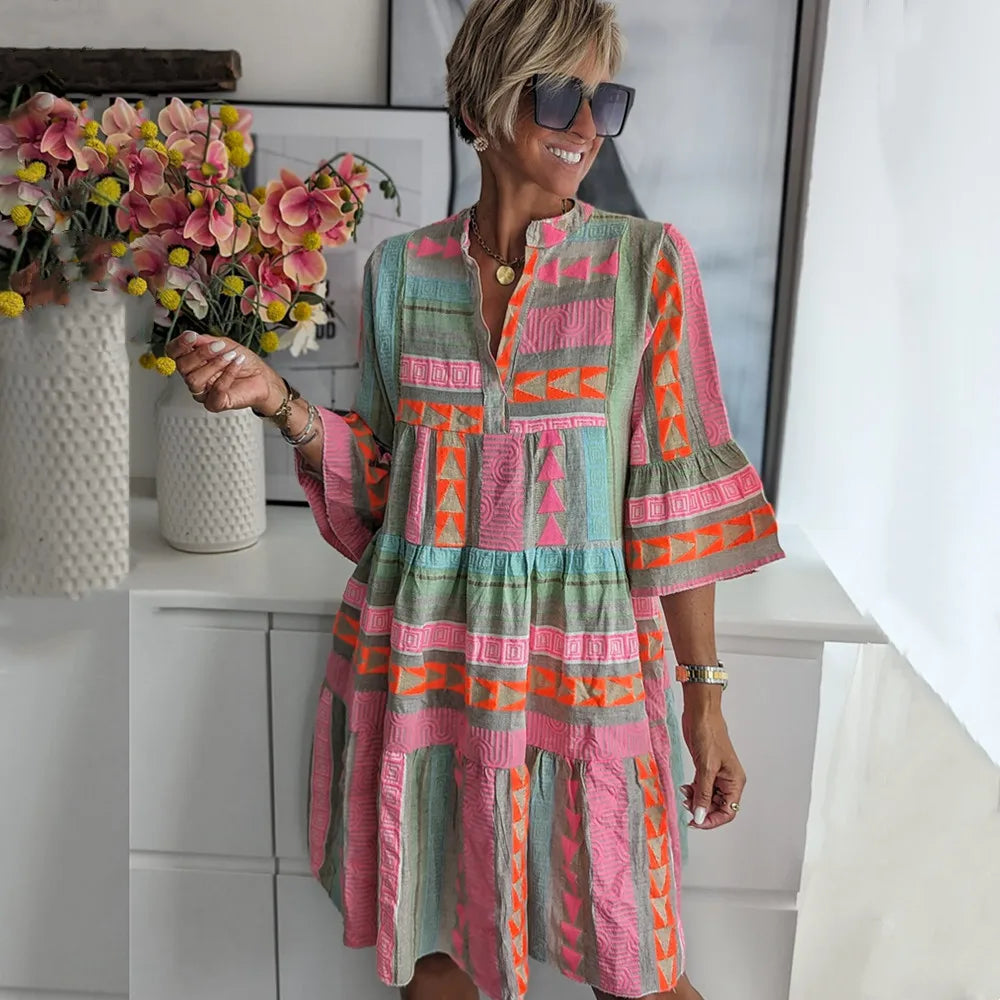Karen – Boho-Trappe-Swingkjole