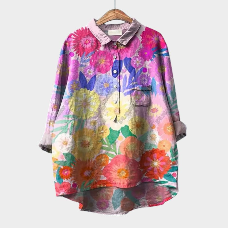 Sanna | Blomsterprintet Oversize Bluse til Hverdagen