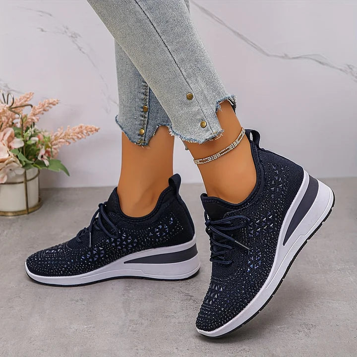 Annika – Orthopædiske sneakers med glitrende rhinsten