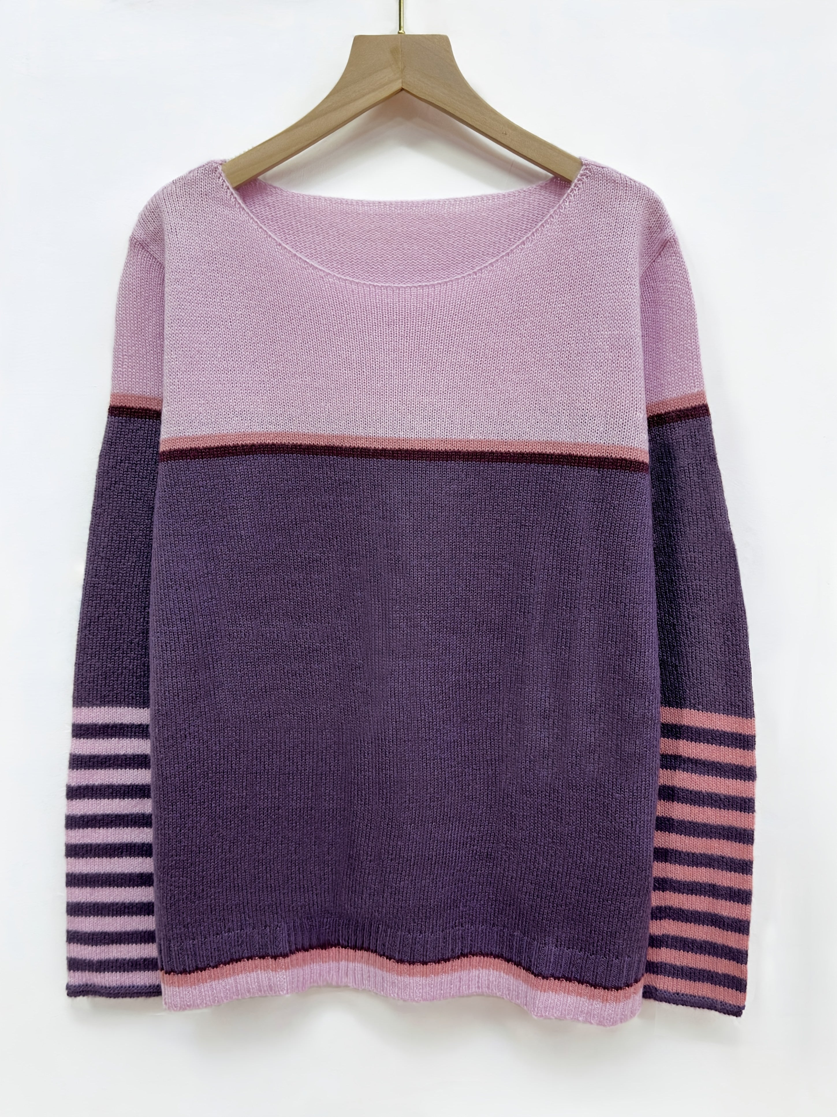 Aino - Stribet Sweater med Lange Ærmer